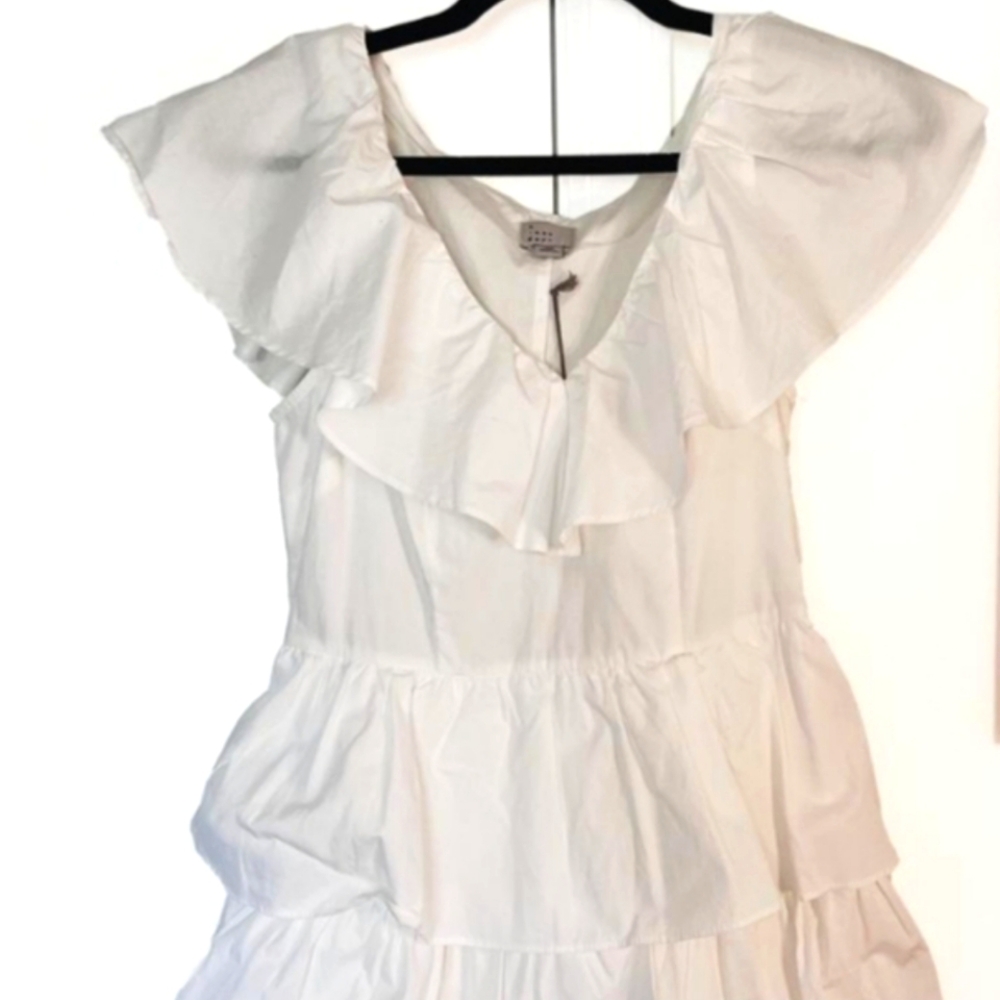 🥳A New Day Women's Ruffled White Dress-Size XL
